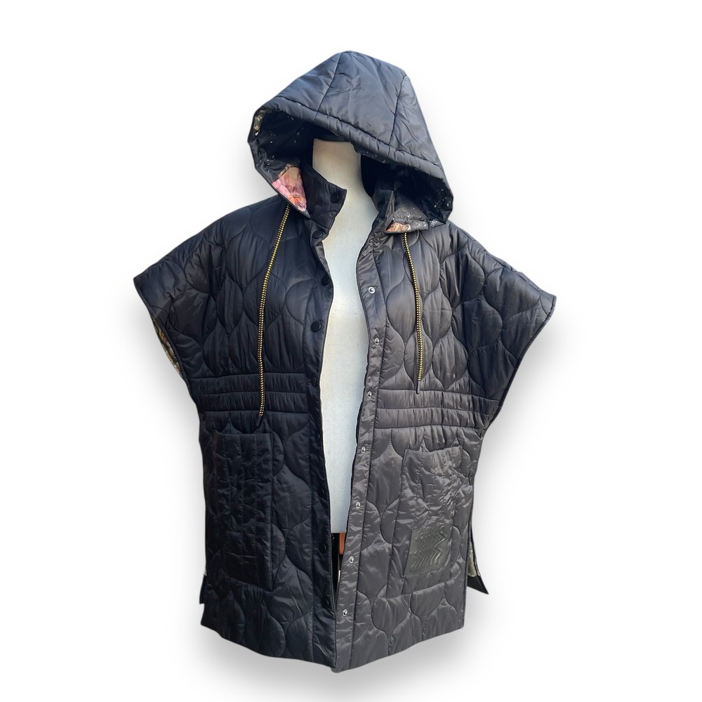 Desigual Patchwork Technical Poncho Hooded Quilted Gorpcore One‎ Size